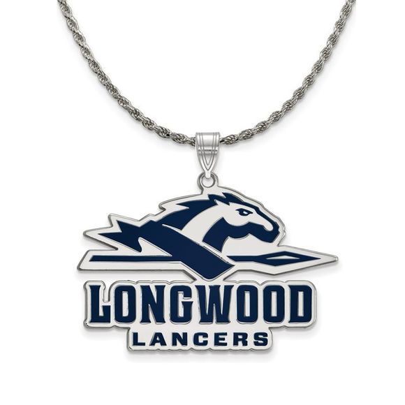 Sterling Silver Longwood U XL Enamel Pendant Necklace - 24 Inch